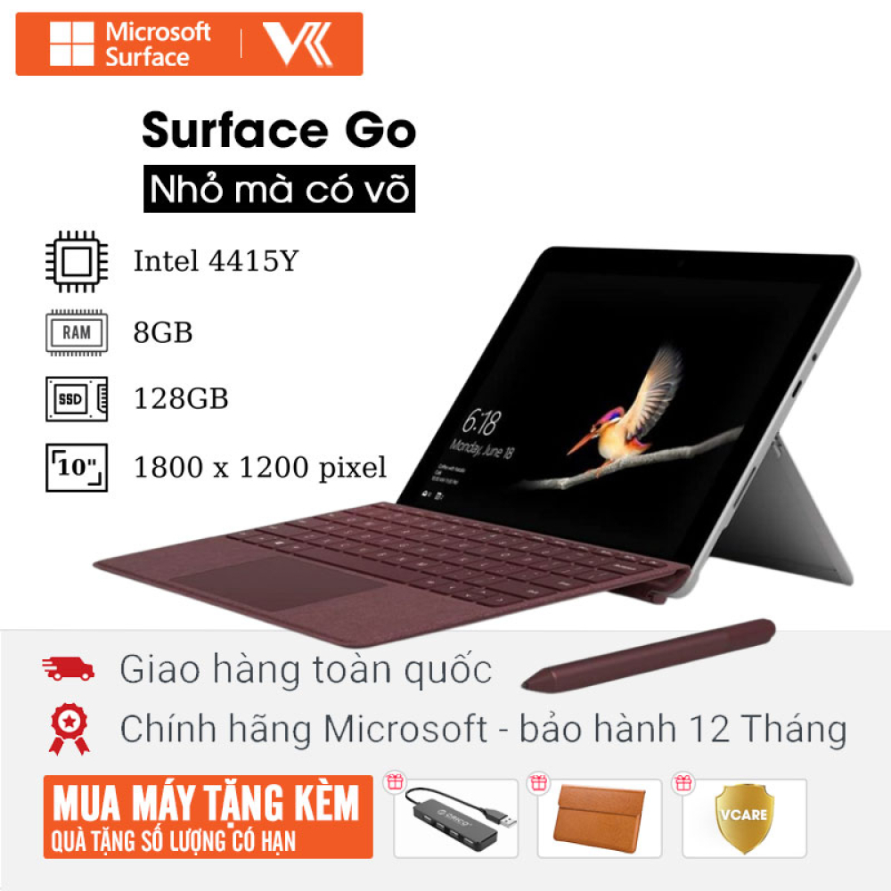 Surface Go 4415Y/Ram 8GB/SSD 128GB Like New 99% Giá Cực Tốt