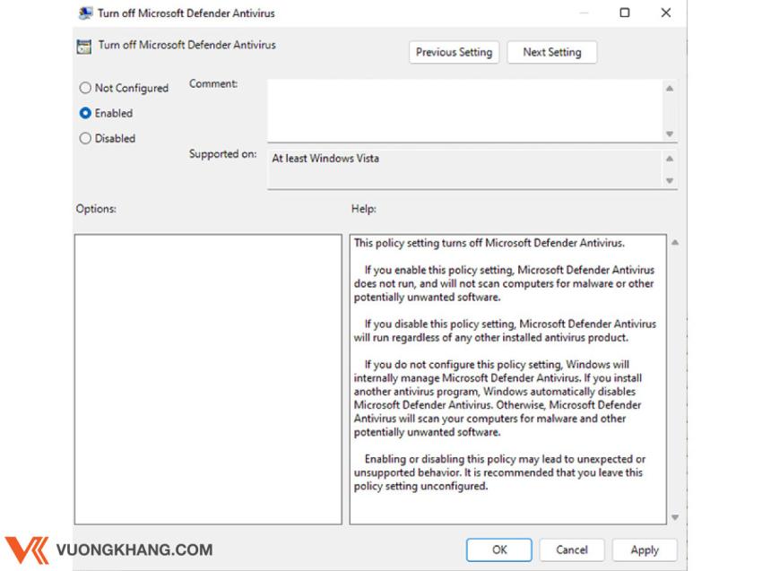 Cách tắt Microsoft Defender Antivirus trong Windows 11