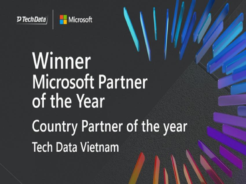 Tech Data Việt Nam vinh dự nhận được giải thưởng Đối tác Quốc gia của Microsoft
