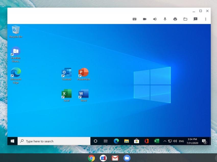 Windows hoạt động trên Chrome OS.
