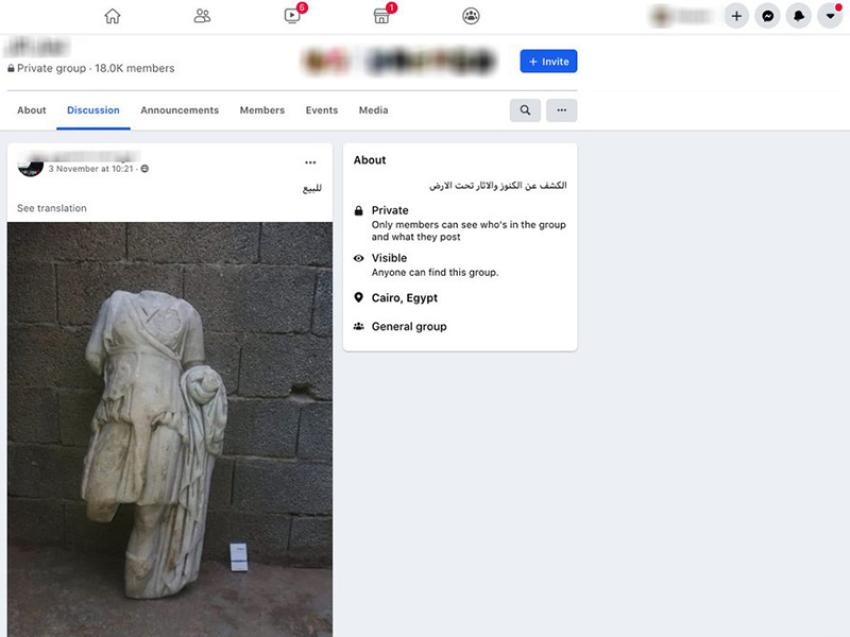 Bài đăng rao bán tác phẩm nghệ thuật bị đánh cắp trong một nhóm riêng tư trên Facebook.