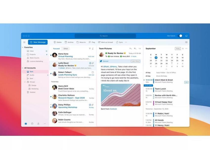 Microsoft sẽ ra mắt thiết kế Outlook mới dành cho Mac vào giữa tháng 10.